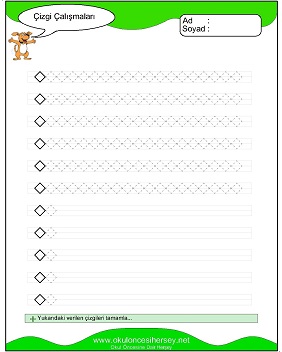 okul öncesi çizgi çalışma sayfaları